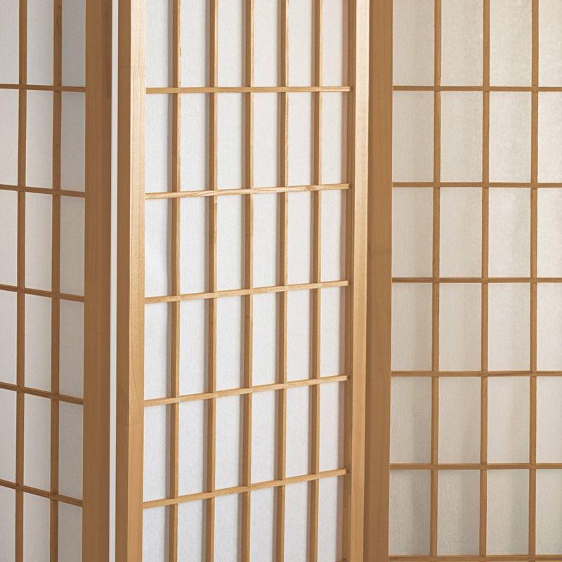 4 ft. Tall Window Pane Shoji Screen - Natural (4 Panels)