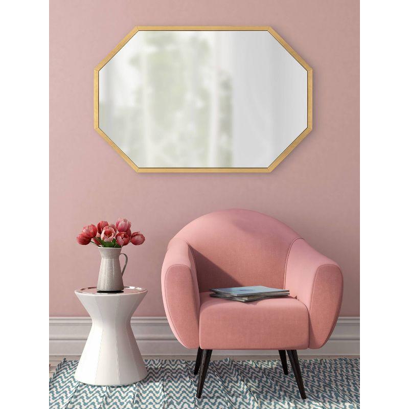 24" x 36" Laverty Octagon Wall Mirror Gold - Kate & Laurel All Things Decor