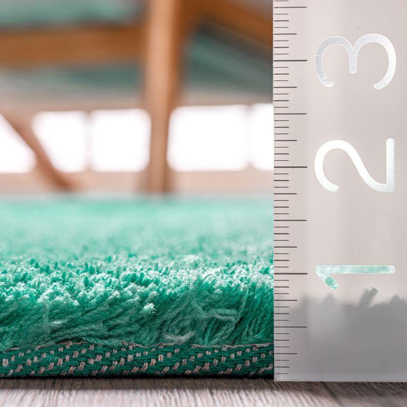 Nuloom Handmade Ombre Shag Shags Runner Indoor Area Rug - Turquoise 2' 6" x 8'