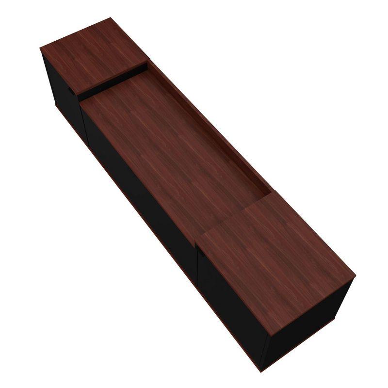 Mosholu TV Stand for TVs up to 60" Black/Nut Brown - Manhattan Comfort: Media Storage, Cable Management