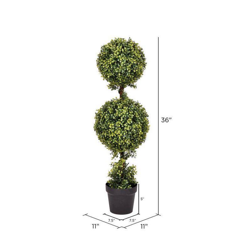 Vickerman 36" Artificial Boxwood In Nursery Pot: Faux Topiary Plant for Indoor/Outdoor Decor, Polyethylene, UV Resistant