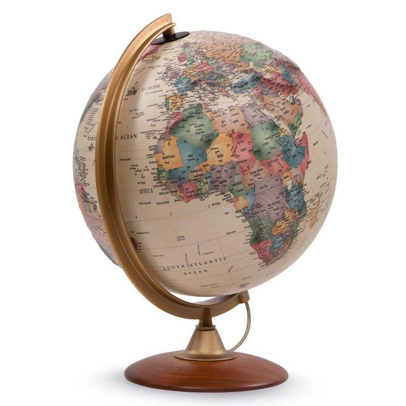 Colombo Antique Physical Relief Globe - Waypoint Geographic: 12" Diameter, Beige, Political Boundaries, Major Cities