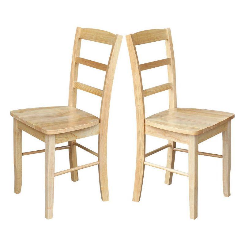 Natural Wood Ladderback High Side Chair Set