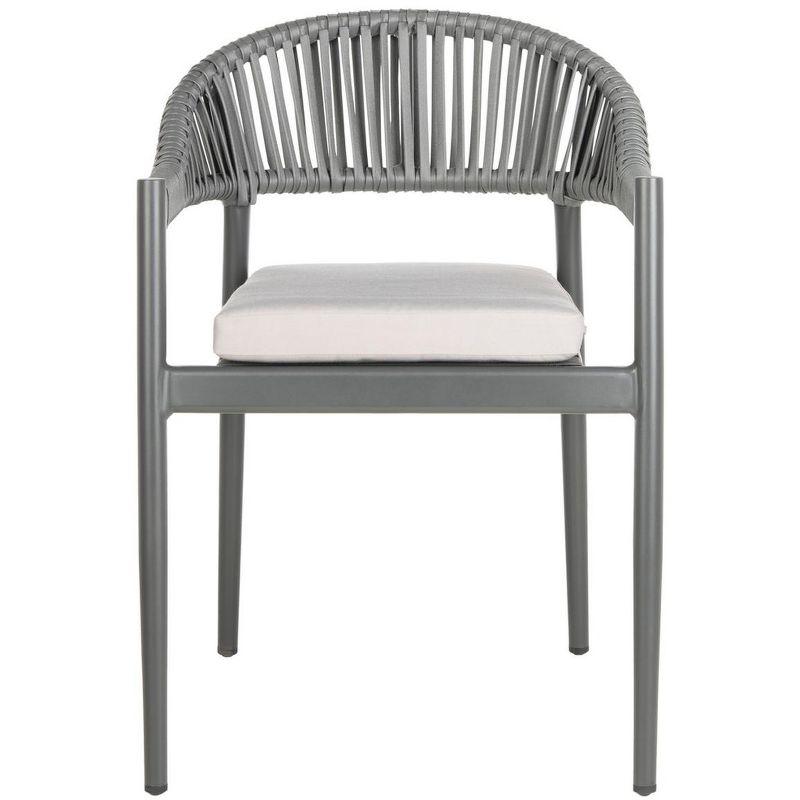 Greer Gray Aluminum Rope Dining Chair with Cushions