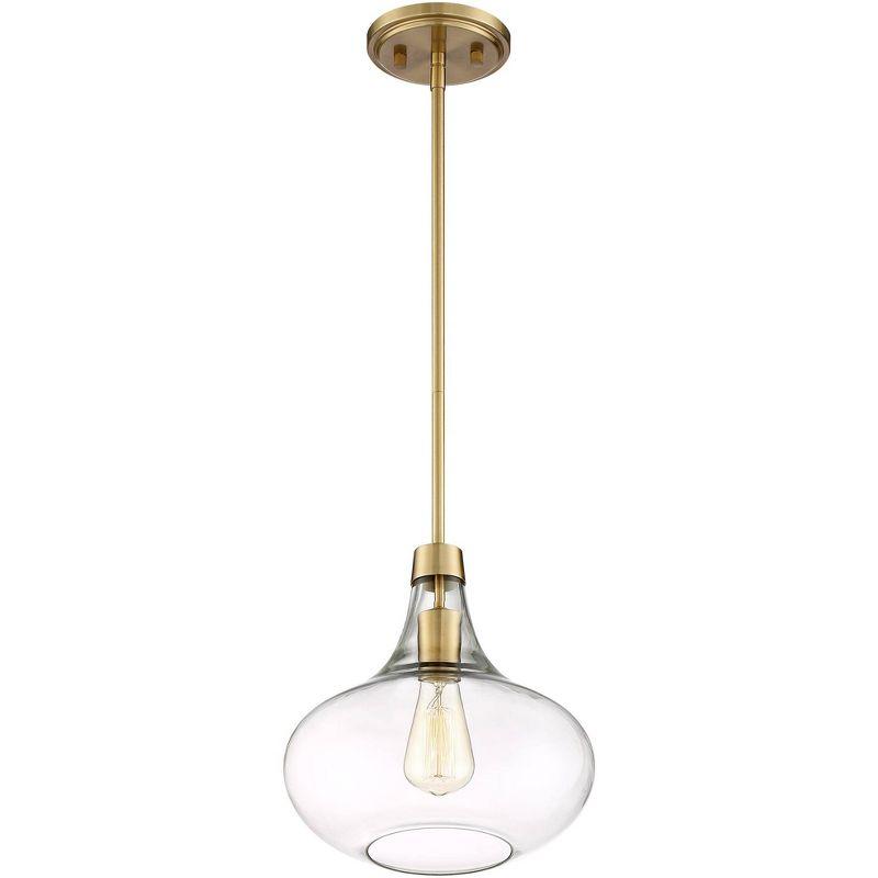 Possini Euro Design Asni Warm Gold Metal Mini Pendant 11" Wide Modern Clear Glass 4-Light Fixture for Dining Room Kitchen Island