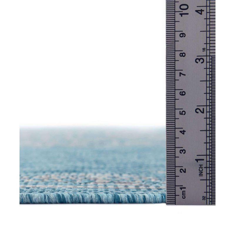 Unique Loom 5' 1 x 8' 0 Rectangle Indoor/Outdoor Traditional Light Aqua Area Rug