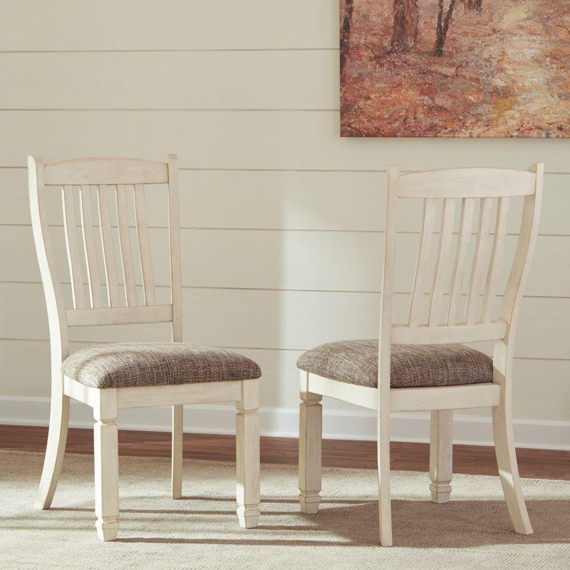 Signature Design By Ashley Bolanburg Upholstered Dining Room Chair, 2 Count, Antique White