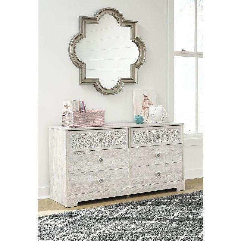 Signature Design by Ashley Casual Paxberry 6 Drawer Dresser, Whitewash