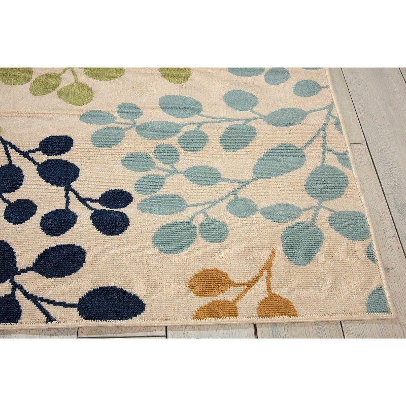 Ivory Caribbean Morning Synthetic 2'6" x 4' Outdoor Area Rug