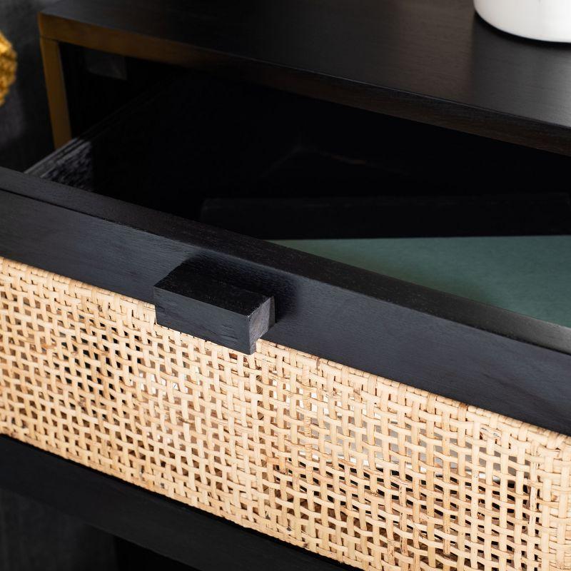 Hedwig 2 Drawer Nightstand - Black/Natural - Safavieh.