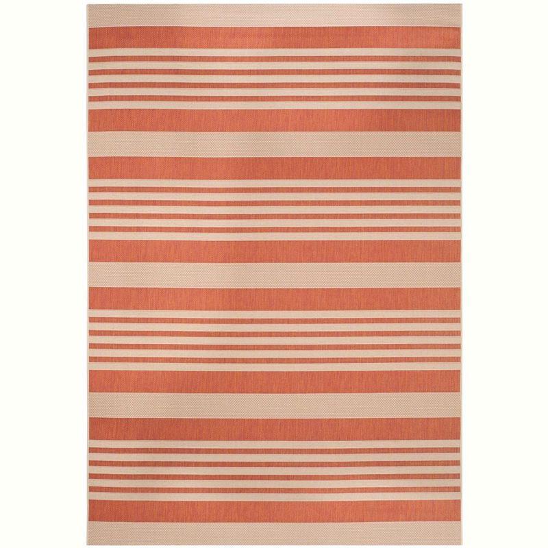Courtyard CY6062 Power Loomed Indoor/Outdoor Area Rug - Terracotta/Beige - 6'7"x9'6" - Safavieh.