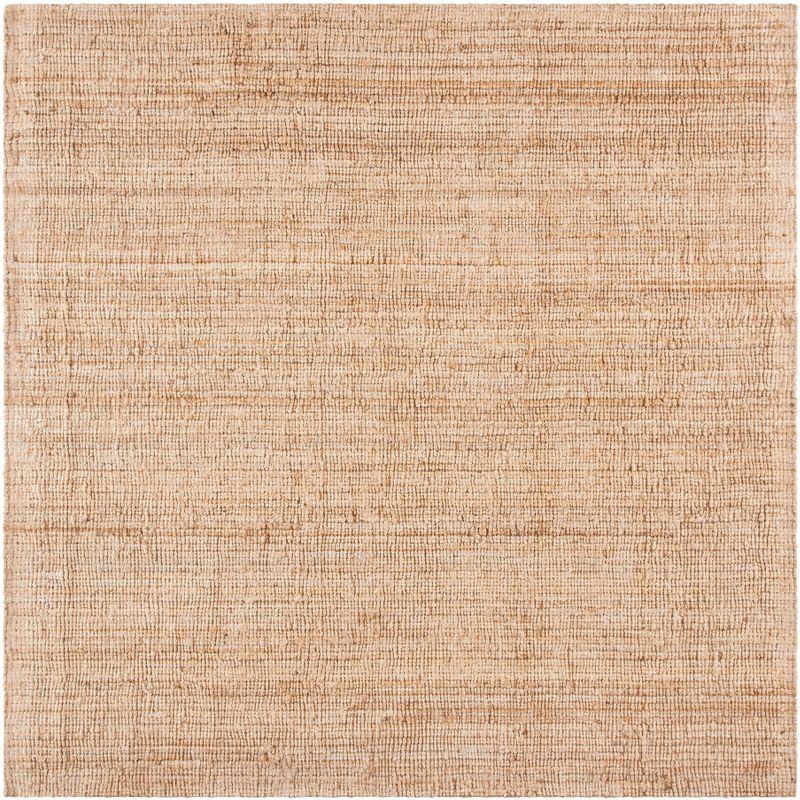 Hand-Knotted Beige Natural Fiber 7' Square Area Rug