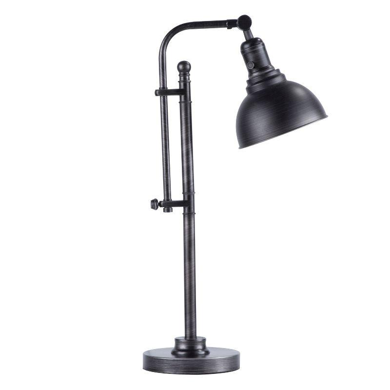 Emery Contemporary Adjustable Silver Metal Table Lamp