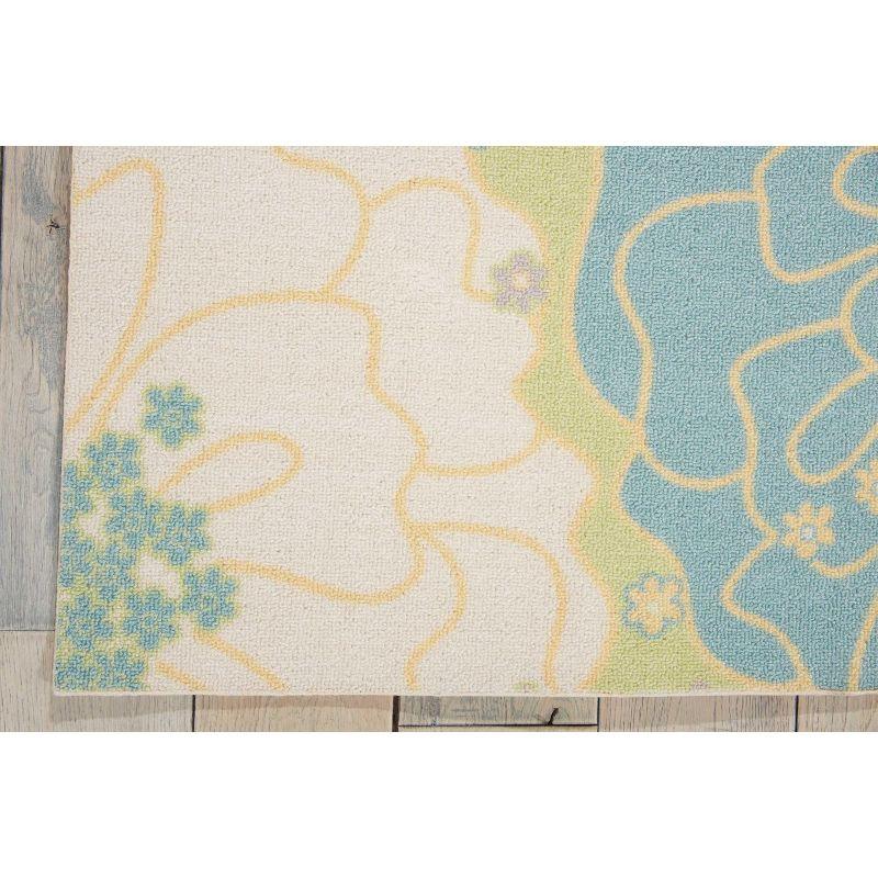 Blossoming Garden Green Floral Indoor/Outdoor Area Rug 7'9" x 10'10"