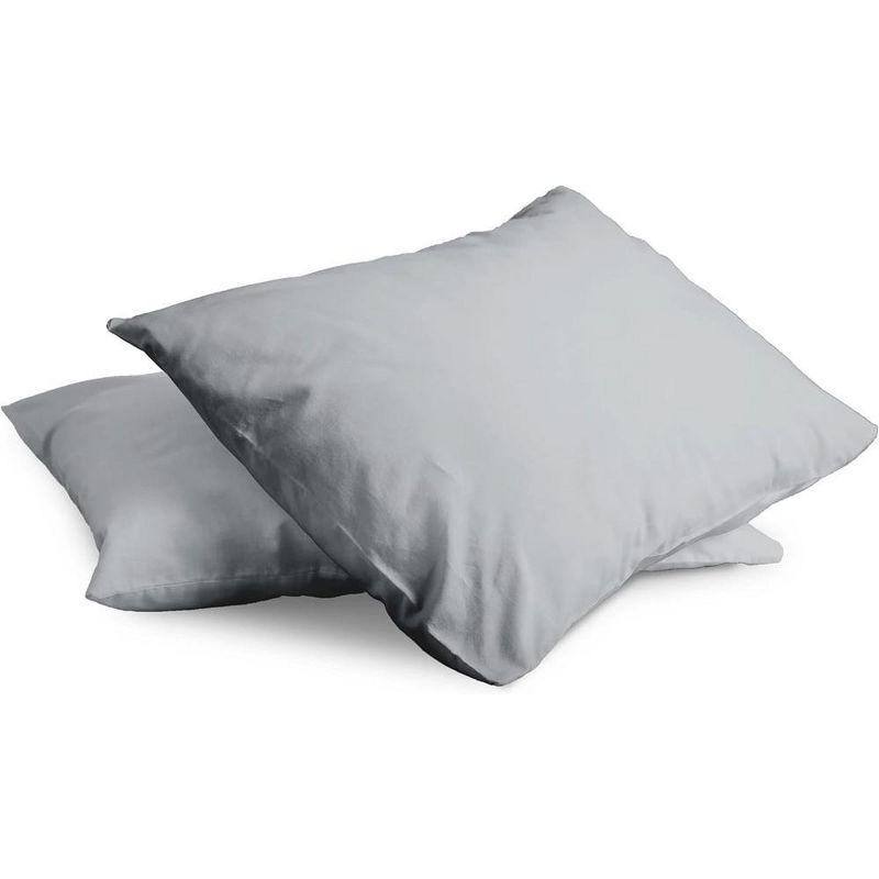 Superity Linen Queen Pillow Cases  - 2 Pack - 100% Premium Cotton - Open Enclosure - Grey