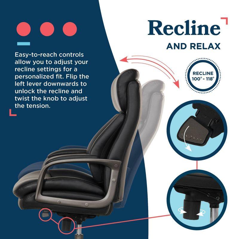 La-Z-Boy La-Z-Boy® Nova Executive Office Chair, Patented AIR Ergonomic Support Technology®, High-Back Premium Comfort & Support, Vegan PU Leather