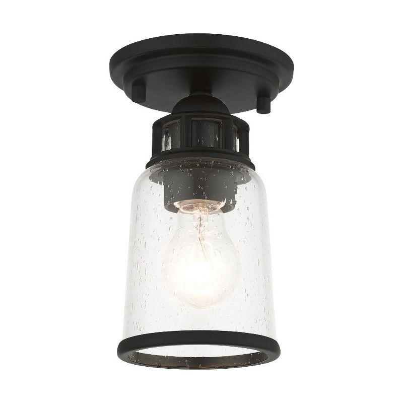 Livex Lighting Lawrenceville 1 - Light Flush Mount in  Black