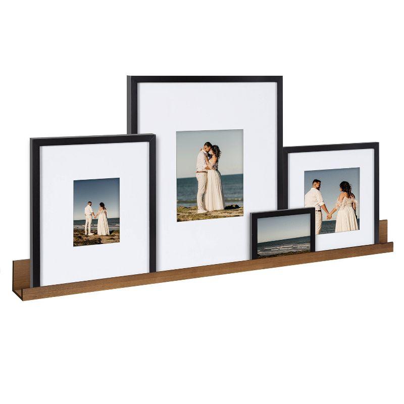 5pc Gallery Frame Box Set Rustic Brown - Kate & Laurel All Things Decor: Wall Ledge, Wood Material, Multi-Size