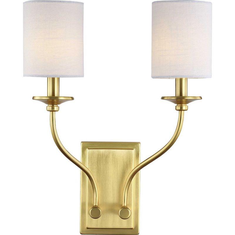 Progress Lighting Bonita 2-Light Wall Sconce, Brushed Nickel, Summer Linen Shade