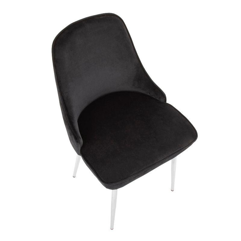 Set of 2 Black Velvet Upholstered Dining Chairs with Chrome Legs