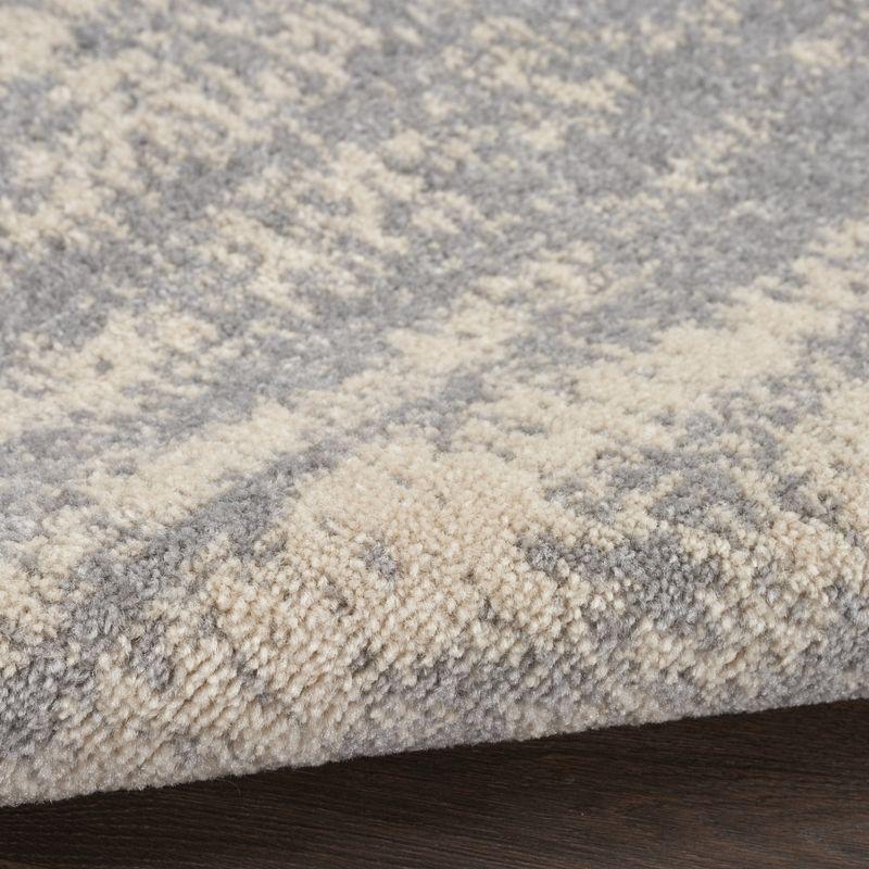 Essentials 5' Square Grey/Beige Abstract Synthetic Outdoor Rug