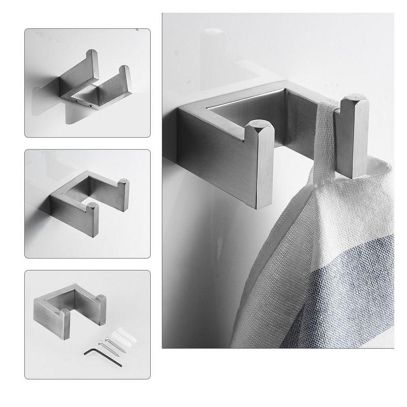 BWE 4-Piece Bath Hardware Set Towel Rack with Toilet Paper Holder Towel Hook and 24 in. Towel Bar