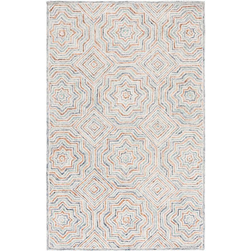 Capri CPR215 Tufted Indoor Area Rug - Blue/Rust - 4'x6' - Safavieh