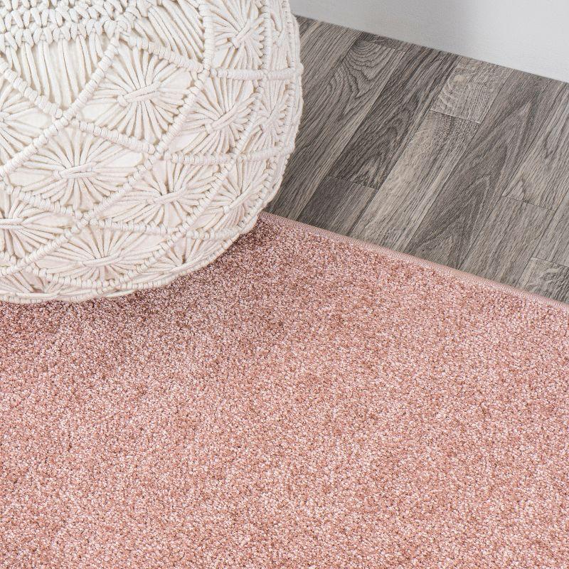 Pink Reversible Solid Synthetic Area Rug