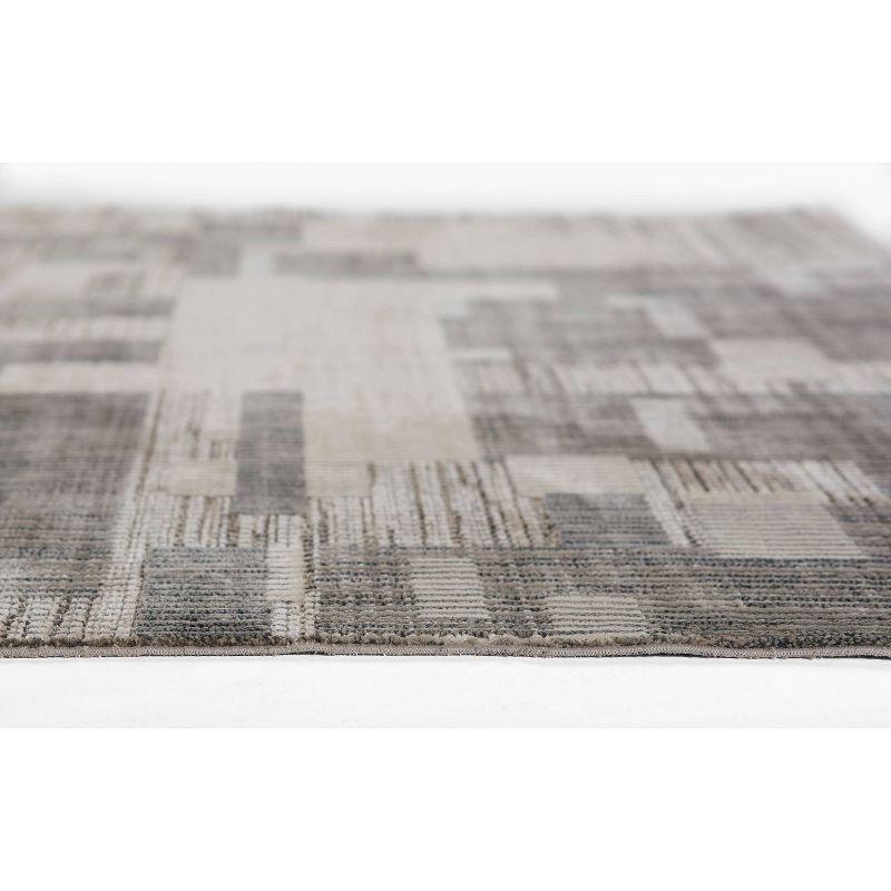 Momeni 7'10"x9'10" Noho Geometric Machine Loomed Area Rug Gray: Indoor Rectangle, Low Pile, Polyester, Classic Pattern