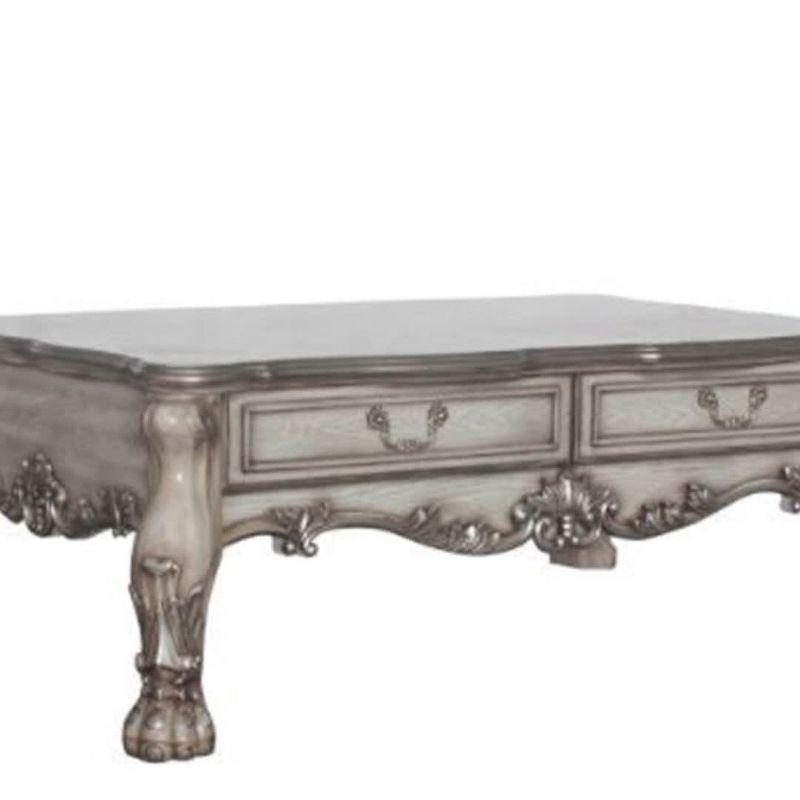 57" Dresden Coffee Table Vintage Bone White - Acme Furniture