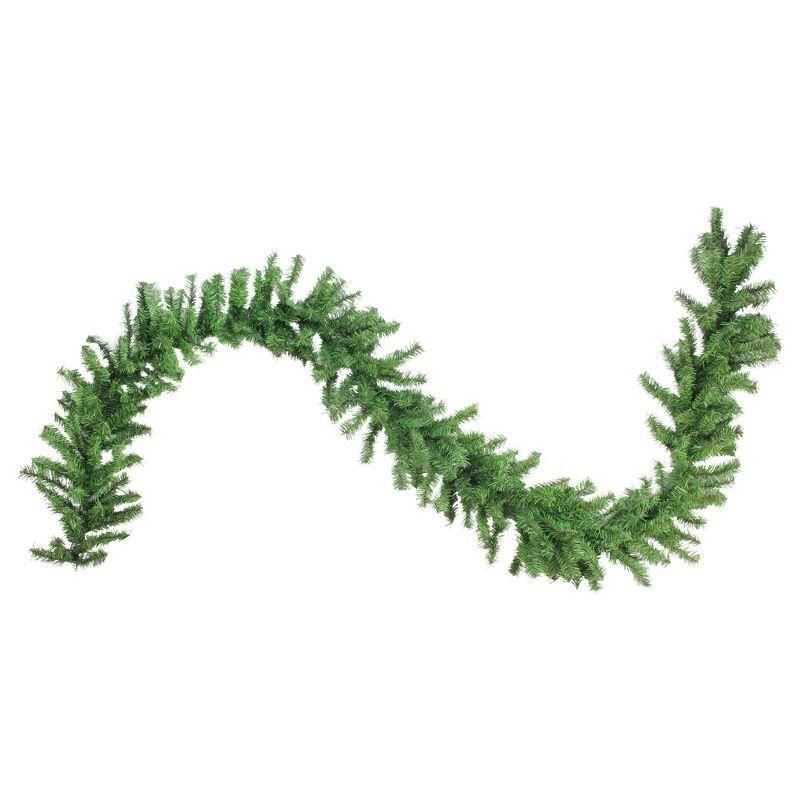 Lush Two-Tone Faux-Pine Outdoor Christmas Garland with Ribbon Accents