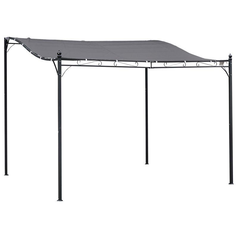 Outsunny Outsunny 10' x 10' Steel Outdoor Pergola Gazebo, Patio Canopy with Weather-Resistant Fabric and Drainage Holes