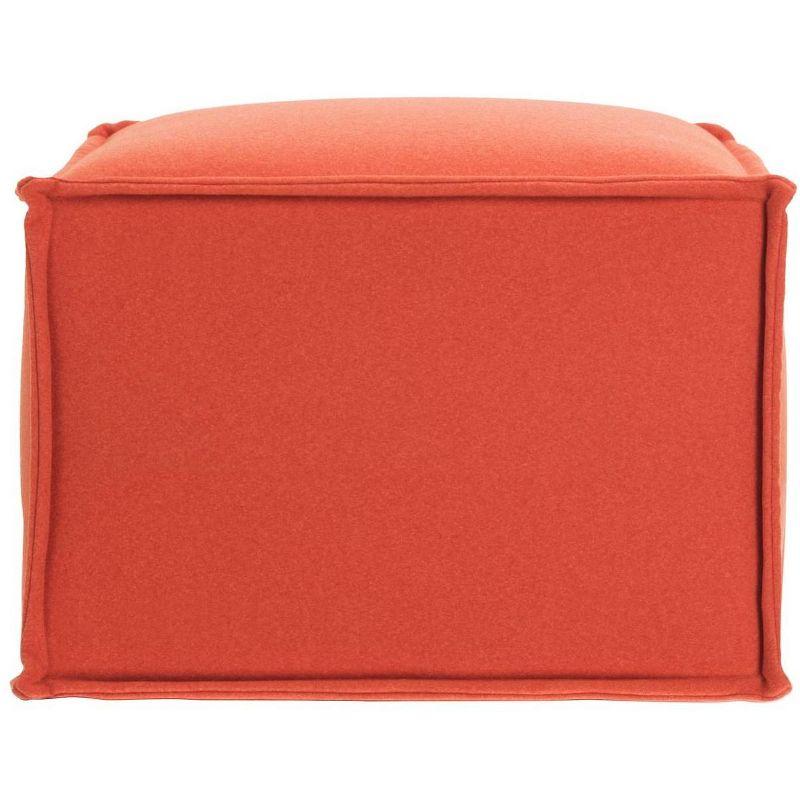 Elaine Burnt Orange Felted Poly Wool Pouf Ottoman