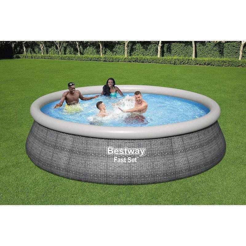 Bestway - Fast Set PVC 15' Above Ground Round Inflatable Swimming Pool Set