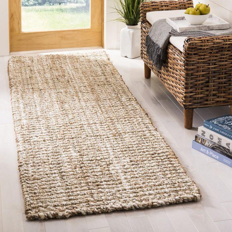 Hand-Knotted Jute and Sisal Natural 2'6" x 6' Runner Rug