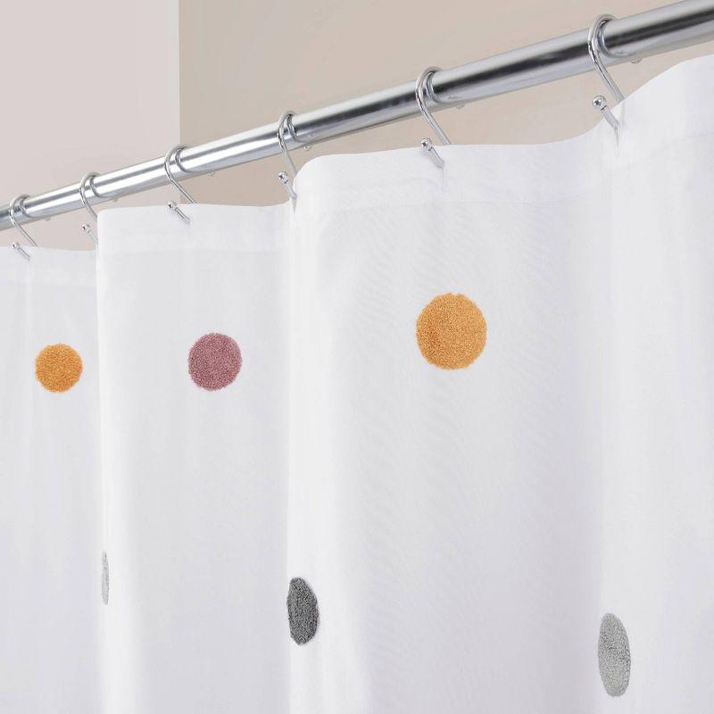 Allure Home Creations Dots Shower Curtain: Polyester Bath Curtain, Microfiber, Buttonhole Top
