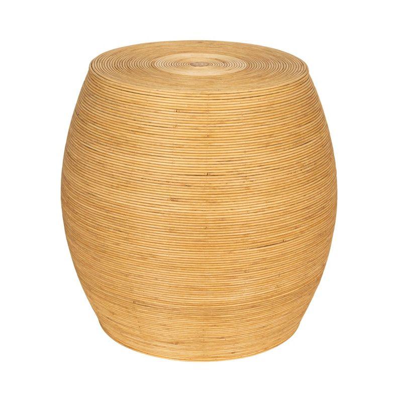 Storied Home Round Barrel Accent Table Natural