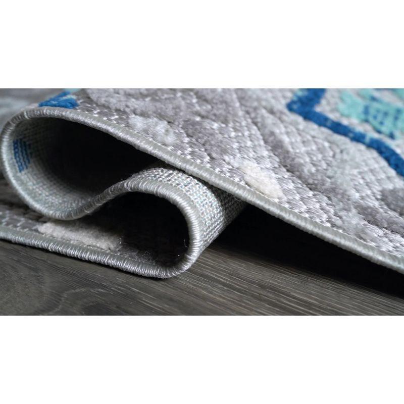 3'x5' Mediterranean Medallion Indoor/Outdoor Area Rug, Blue/Gray - JONATHAN Y