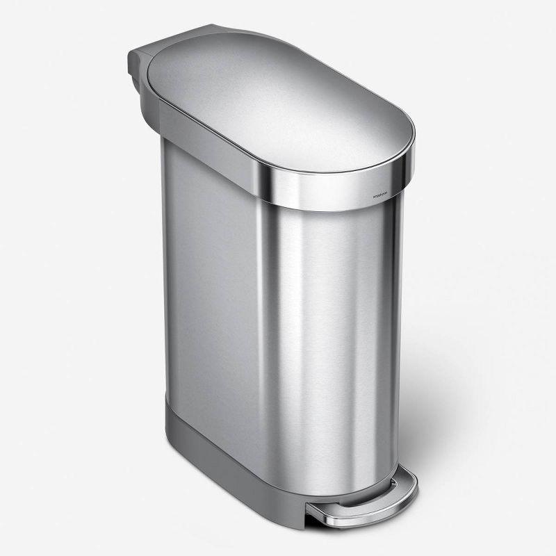 simplehuman 45 Liter / 12 Gallon Slim Hands-Free Kitchen Step Trash Can