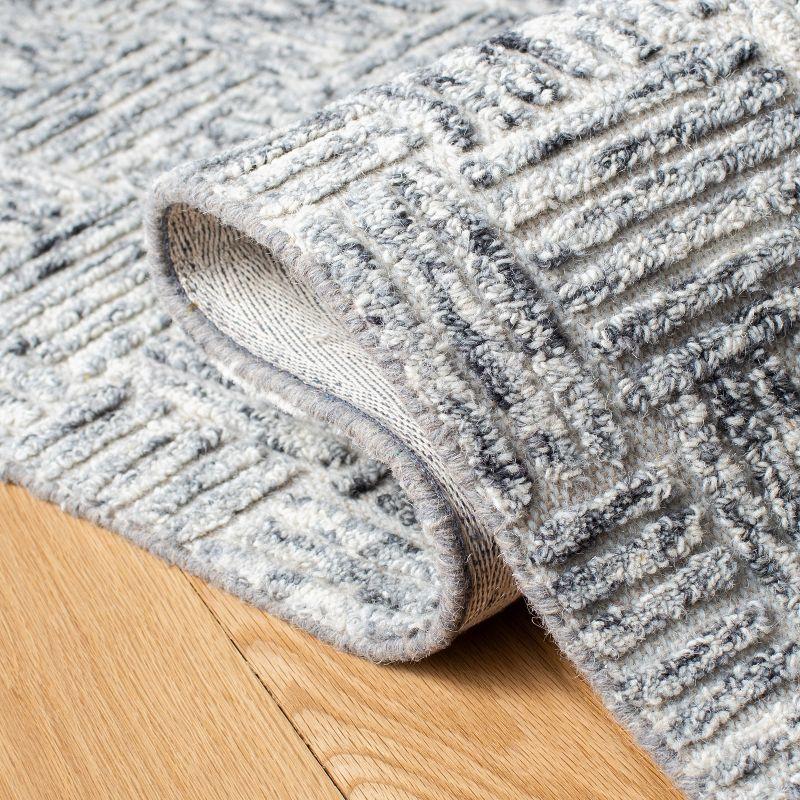 Micro-Loop MLP976 Hand Tufted Indoor Area Rug - Grey - 5'x8'- Safavieh
