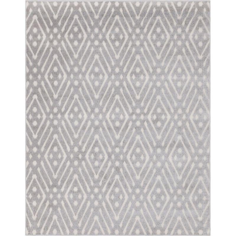 Sabrina Soto Geo-Gray Easy-Care 8' x 10' Outdoor Area Rug