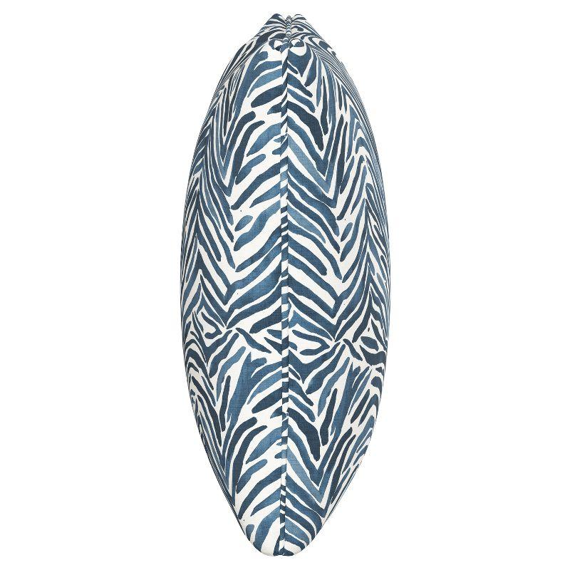 Blue Zebra Throw Pillow (20"x20") - Skyline Furniture: Mid-Century Modern, Indoor Linen & Cotton, Zippered Cover