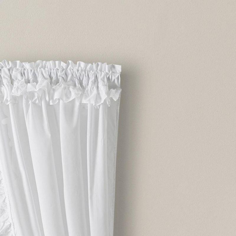 White Sheer Cotton Blend Rod Pocket Cafe Curtain