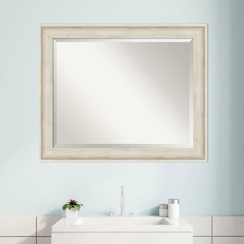 33&#34; x 27&#34; Regal Birch Framed Wall Mirror Cream - Amanti Art