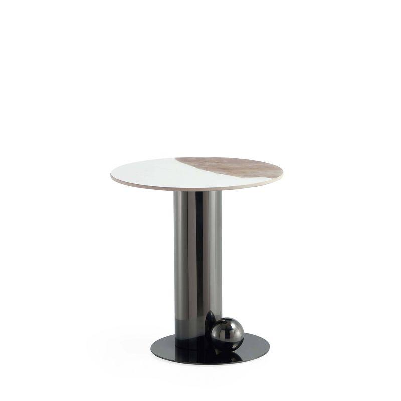 Manhattan Comfort Laurel Sintered Stone Top End Table Black