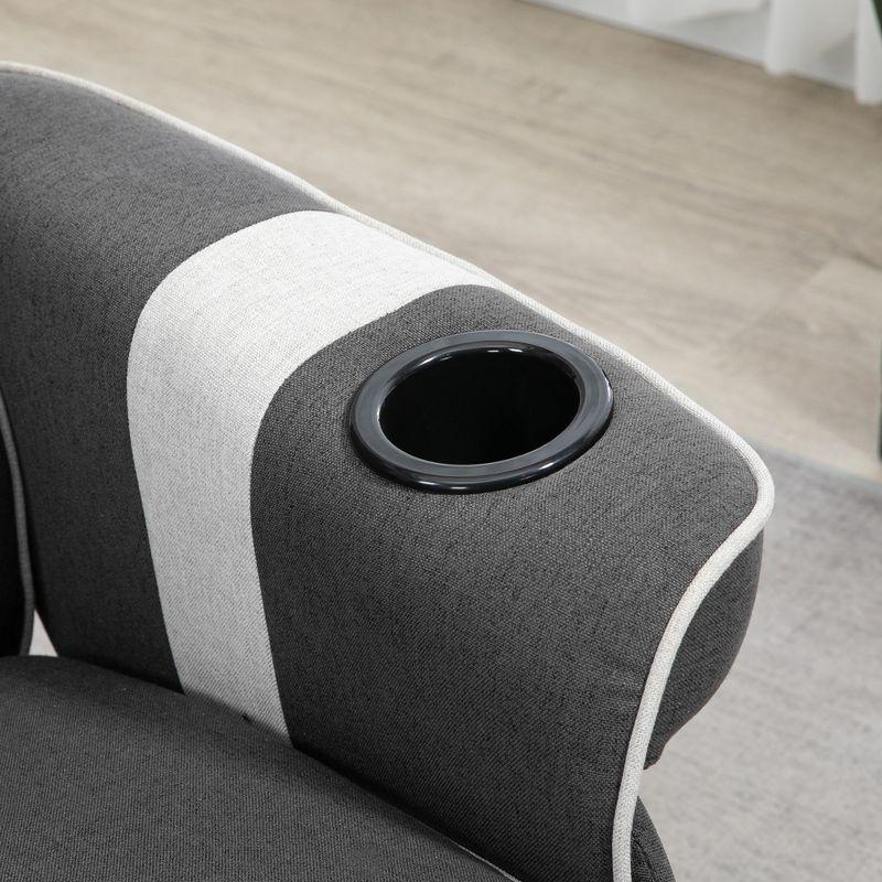 HomCom Faux Leather Manual Swivel Ergonomic Recliner | Wayfair