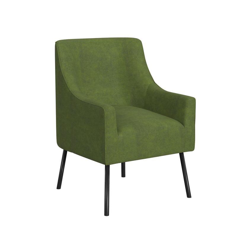 Modern Accent Chair Gray Woven - HomePop: Upholstered, Metal Legs, Matte Black Finish