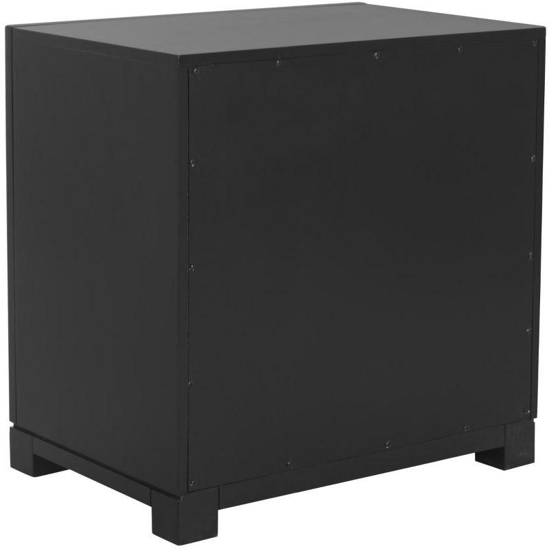Raina 3 Drawer Greek Key Nightstand - FOX6278 - Black - Safavieh Couture