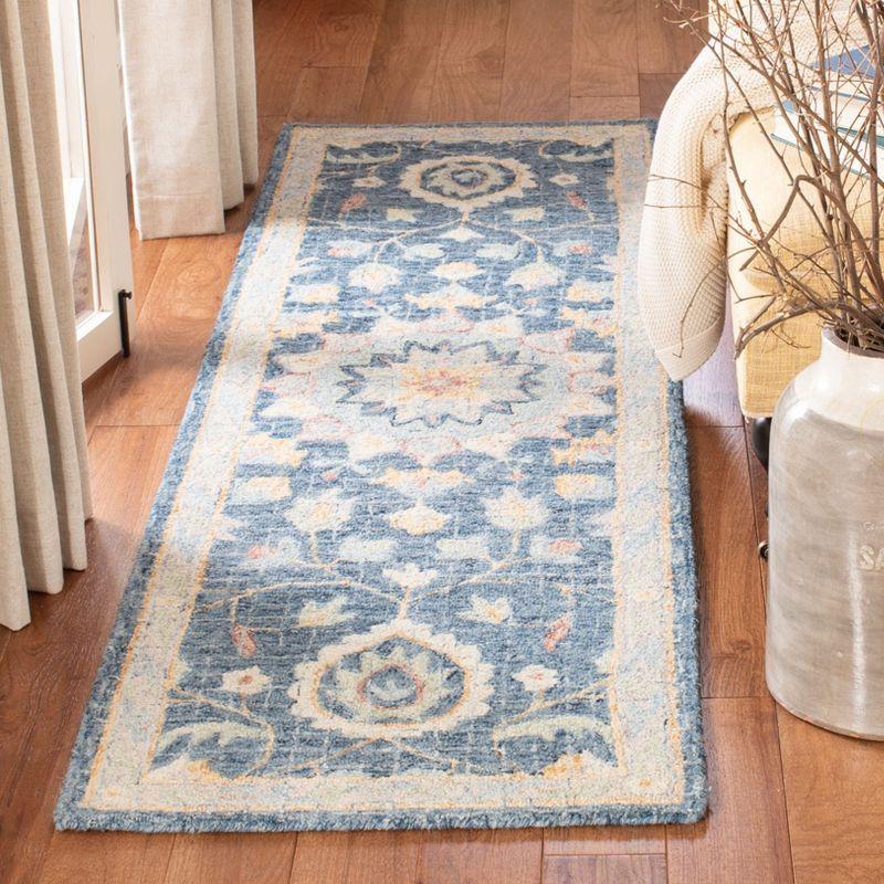 Blossom BLM813 Hand Tufted Runner Rug - Navy/Multi - 2'3"x8' - Safavieh.