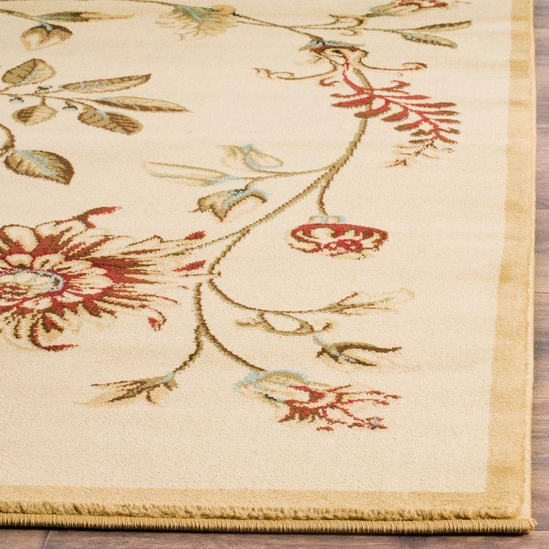 Elegant Blue Floral Hand-Knotted 4' x 6' Synthetic Area Rug